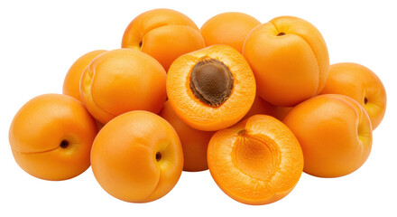 Isolated Heap of Apricots with Cut Halves