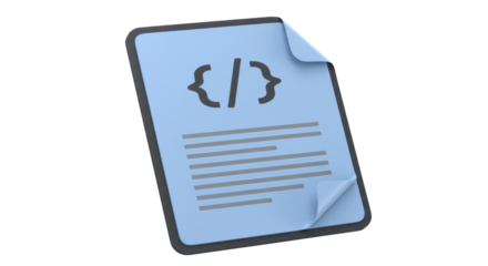 Isolated Code File Icon with Braces Symbolizing Software Development