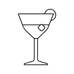 cocktail glass icon, cocktail glass line art - simple line art of cocktail glass, perfect for cocktail glass logos and icons