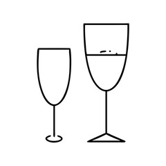 cocktail glass icon, cocktail glass line art - simple line art of cocktail glass, perfect for cocktail glass logos and icons