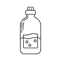 cold brew bottle icon, cold brew bottle line art - simple line art of cold brew bottle, perfect for cold brew bottle logos and icons