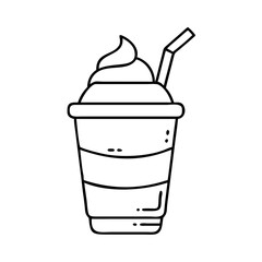frappuccino icon, frappuccino line art - simple line art of frappuccino, perfect for frappuccino logos and icons