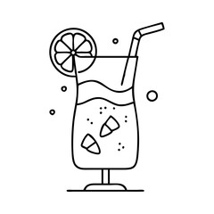gin fizz icon, gin fizz line art - simple line art of gin fizz, perfect for gin fizz logos and icons