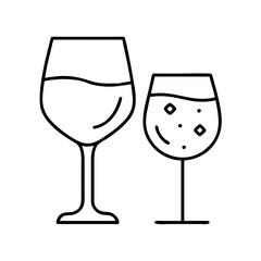 glass of ros icon, glass of ros line art - simple line art of glass of ros, perfect for glass of ros logos and icons