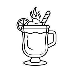 hot buttered rum icon, hot buttered rum line art - simple line art of hot buttered rum, perfect for hot buttered rum logos and icons