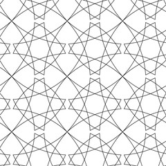 Fototapeta premium Abstract geometric pattern with crosses, stripes, lines. Seamless vector background. White and black ornament. Modern reticulated graphic design.