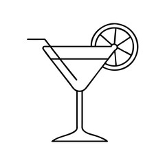 lemon drop martini icon, lemon drop martini line art - simple line art of lemon drop martini, perfect for lemon drop martini logos and icons