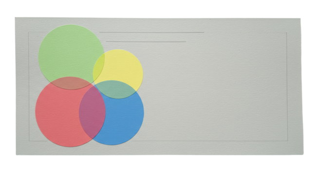 Isolated Venn Diagram Circles on a Gray Business Envelope