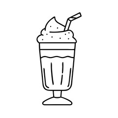 milkshake icon, milkshake line art - simple line art of milkshake, perfect for milkshake logos and icons