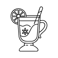 mulled wine icon, mulled wine line art - simple line art of mulled wine, perfect for mulled wine logos and icons