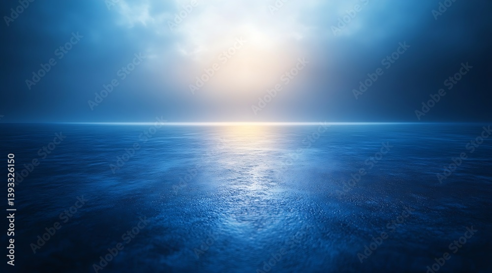 Aufkleber Minimalist Ocean View with Calm Waters and Horizon Line Capturing Serenity and Vastness of the Sea Under Blue Sky : Generative AI