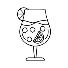 sangria glass icon, sangria glass line art - simple line art of sangria glass, perfect for sangria glass logos and icons