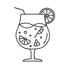 sangria glass icon, sangria glass line art - simple line art of sangria glass, perfect for sangria glass logos and icons
