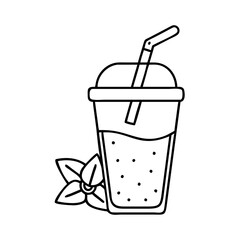 smoothie with straw icon, smoothie with straw line art - simple line art of smoothie with straw, perfect for smoothie with straw logos and icons