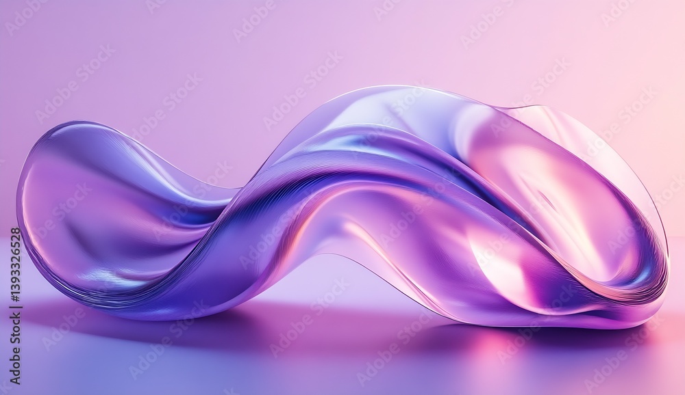 Poster stunning seamless flowing glass sculpture with a gentle twist and colorful gradient appearance : gen