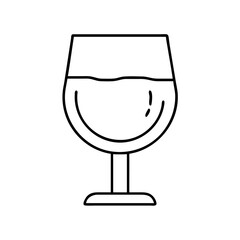 wine glass icon, wine glass line art - simple line art of wine glass, perfect for wine glass logos and icons