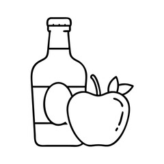 apple cider icon, apple cider line art - simple line art of apple cider, perfect for apple cider logos and icons
