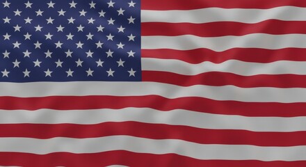 Naklejka premium United States Flag - A close-up of the waving American flag. Symbolizing patriotism, freedom, unity, and national pride. High-resolution, perfect for