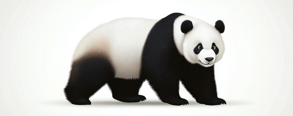 Fototapeta premium Panda cartoon icon on white background.