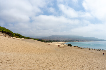Dune of Bolonia on Atlantic ocean coast in Tarifa, Andalusia, Spain