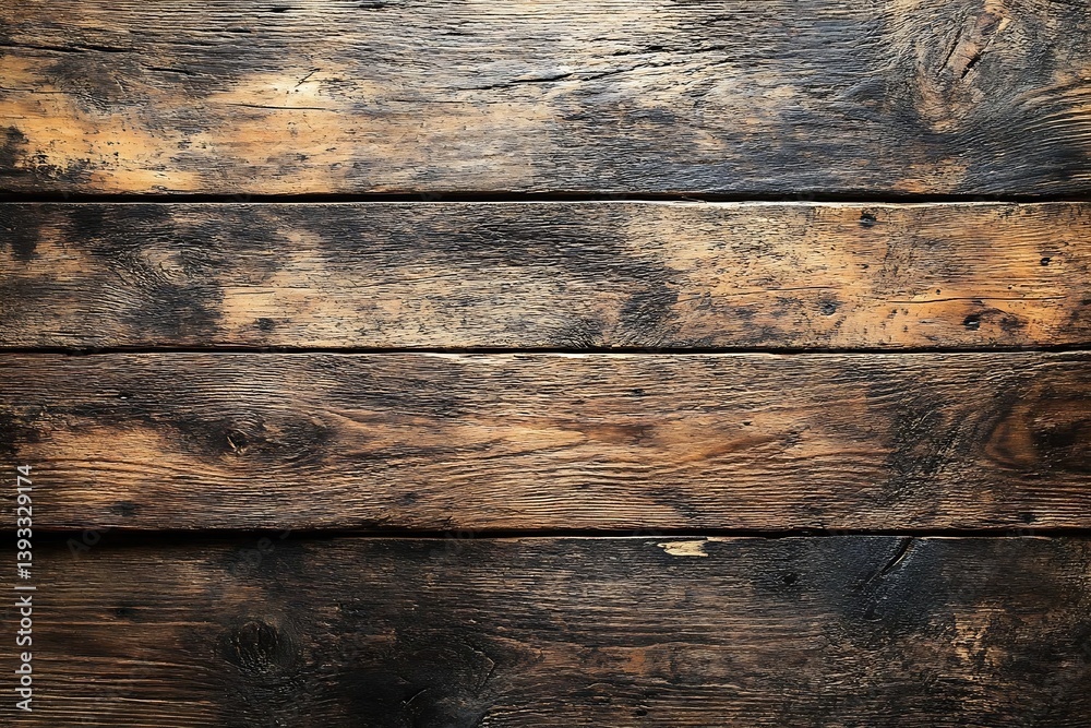 Poster rustic dark wood grain texture close up wooden planks distressed surface for backgrounds and texture