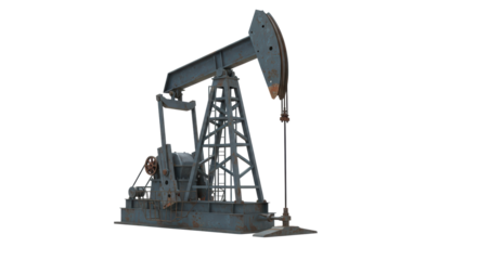 Isolated Rusty Oil Pump Jack