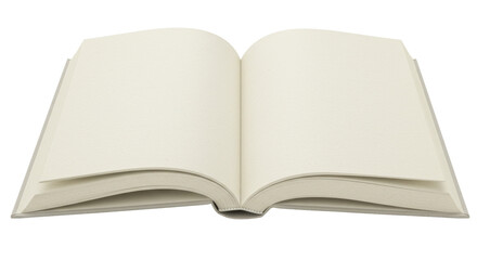 Isolated Open Book with Blank Pages