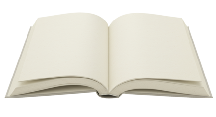 Isolated Open Book with Blank Pages