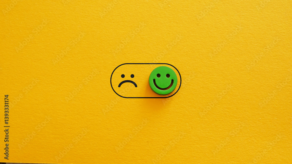 Poster switch from negative emotions to positive. emotional control.