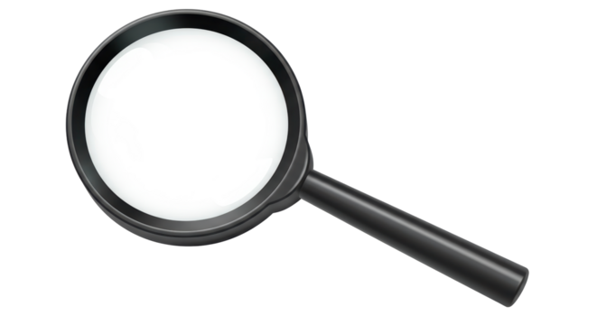 Isolated Classic Black Magnifying Glass
