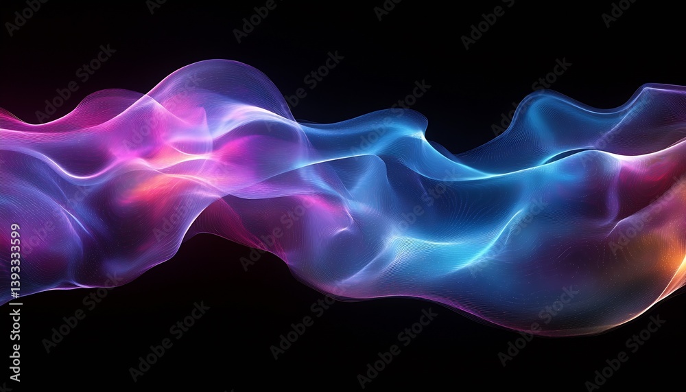 Poster Dreamy abstract wave of colors with flowing patterns and radiant light effects resulting in a captivating look : Generative AI