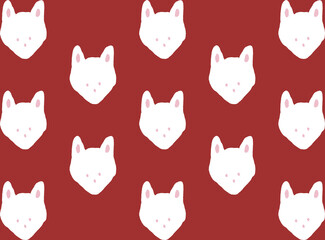 Fox Pattern Vintage Design Vector Textile
