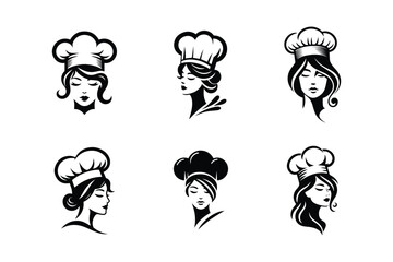 Chef Hats Silhouette icon isolated on white