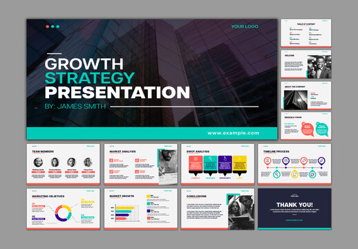 Colorful Business Growth Strategy Presentation Slides