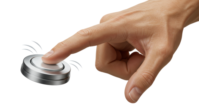 Isolated Finger Pressing Button