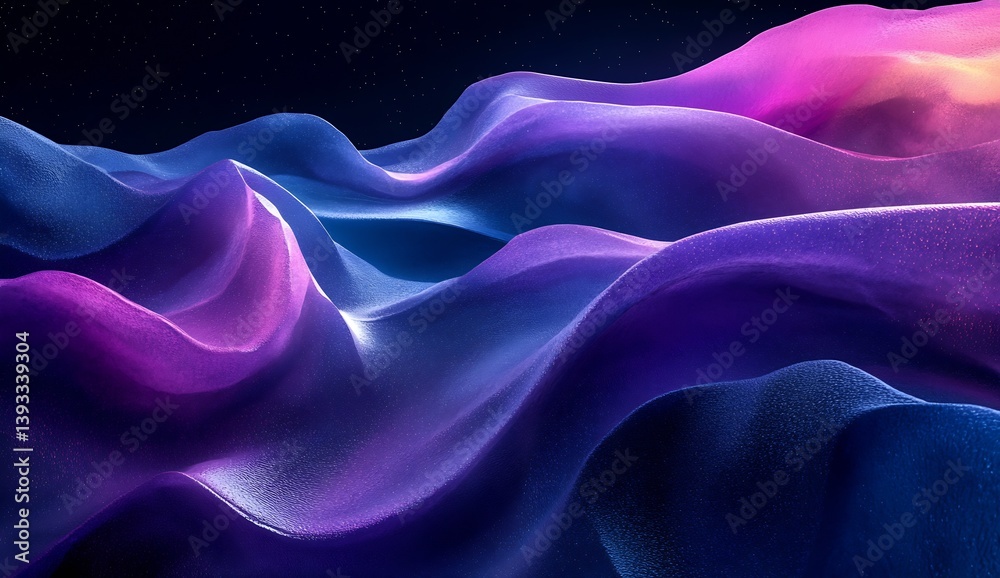 Leinwandbilder dreamy landscape of fluid mountains with mystical color gradients and shadows : generative ai