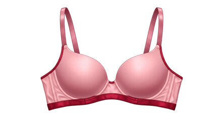 Isolated Pink Bra with Red Trim