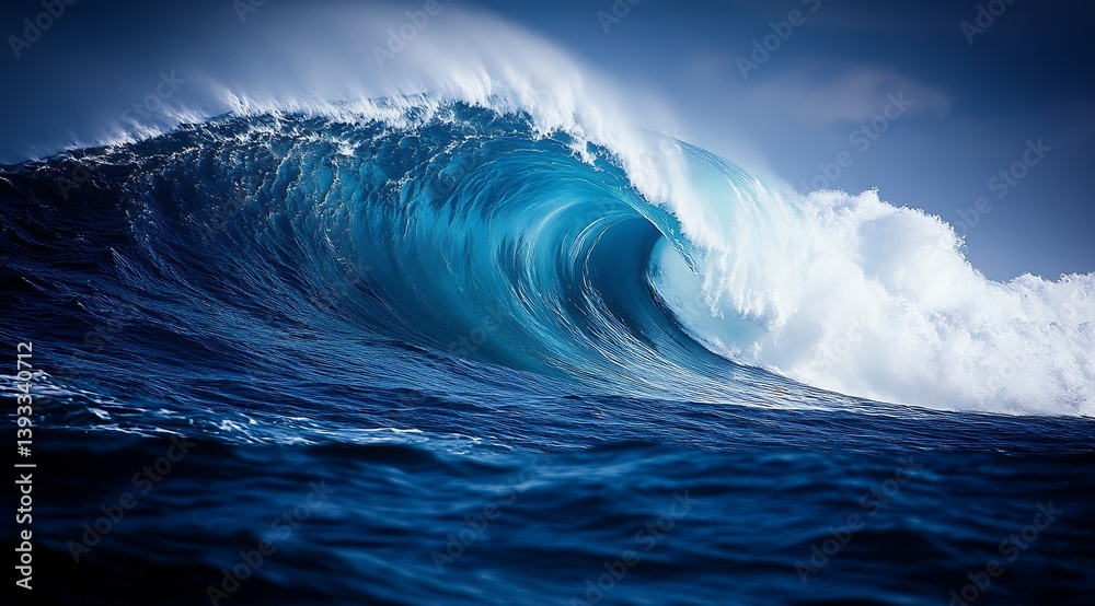 Poster majestic ocean wave crashing with force and beauty powerful display of nature's energy tidal water m