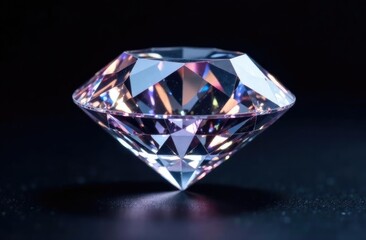 Large diamond on a black background with reflection.