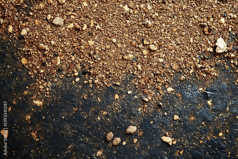 Leinwandbilder rustic dirt and dark surface texture abstract background with soil gravel and mud grunge earthy back