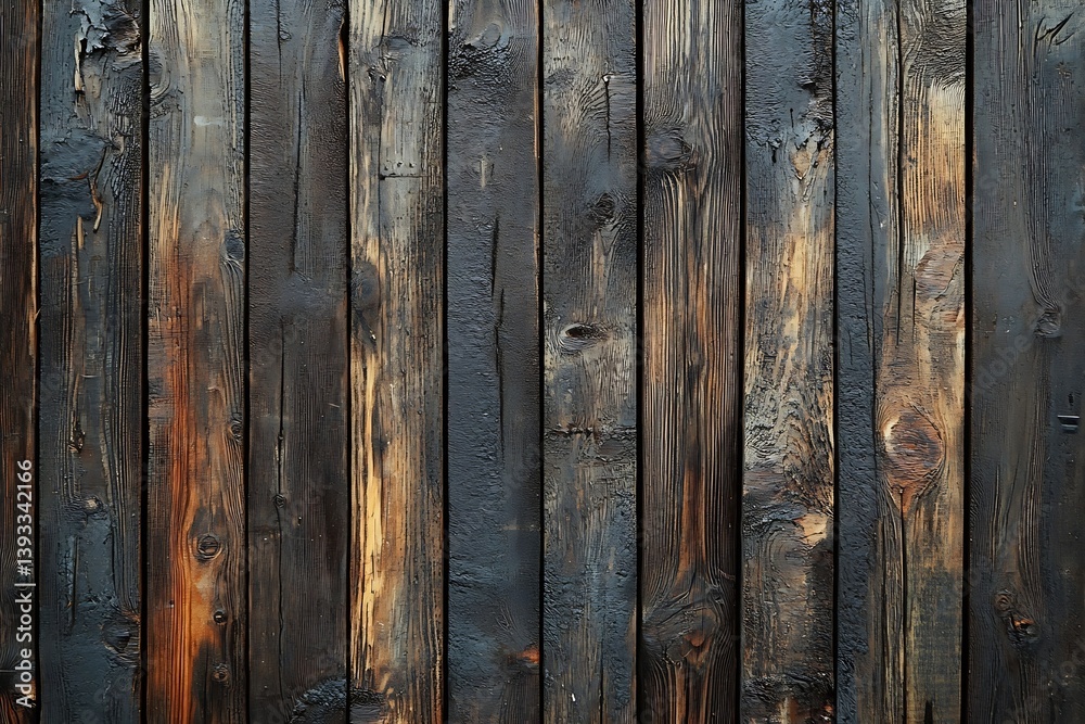 Poster rustic dark wood wall texture background with weathered grain and natural patterns for vintage decor