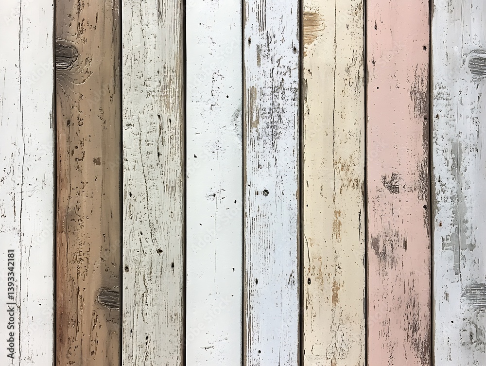 Poster charming weathered wooden planks in soft tones ideal for rustic aesthetics : generative ai