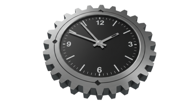 Isolated Cogwheel Clock Time Machine Mechanism