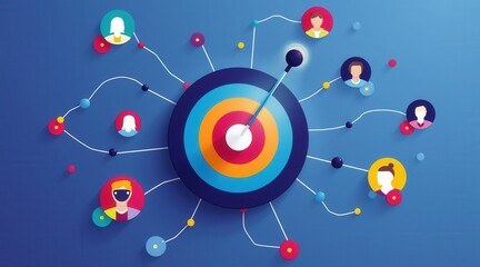 Audience Engagement in Marketing Strategy with Target Concept Illustration