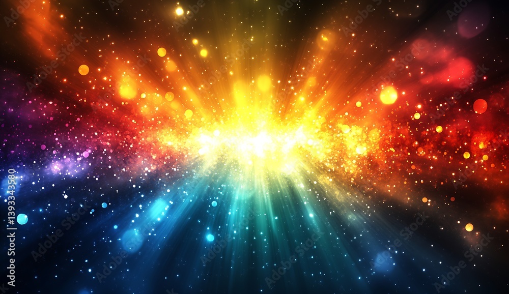 Leinwandbilder bright cosmic explosion of colors radiating with sparkle and glow in a magical display : generative 