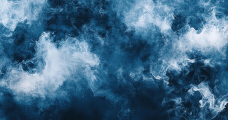 Obraz premium Abstract Blue and White Smoke Art