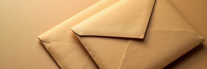 Two elegant envelopes resting on a warm surface, ideal for invitations, letters, or branding materials in a professional or personal setting.