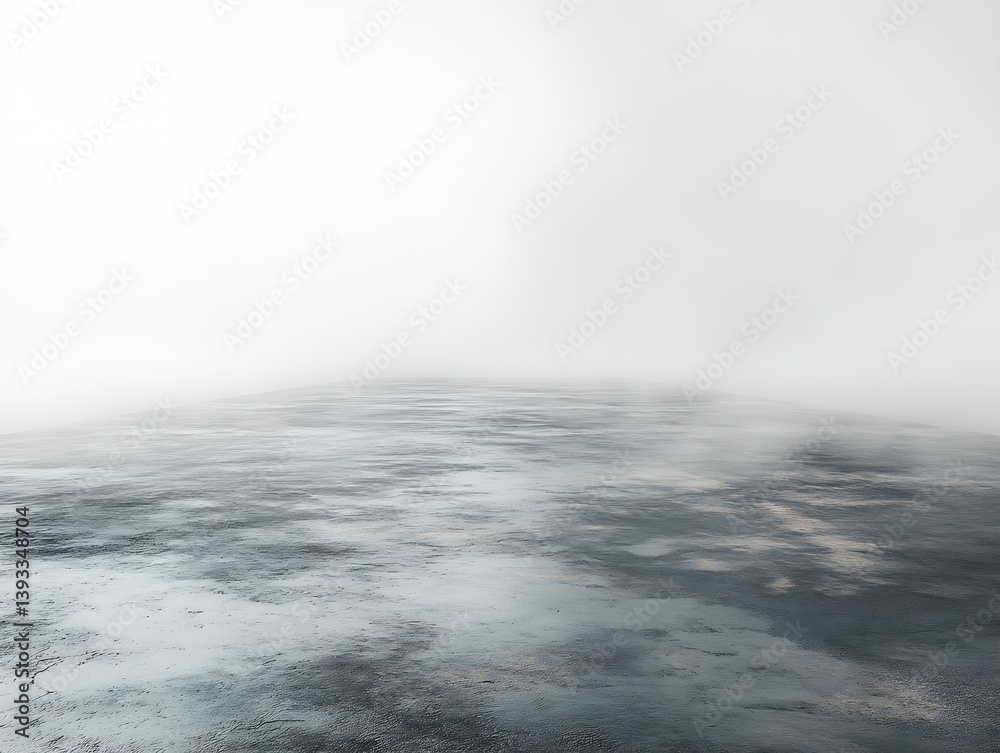 Aufkleber foggy landscape minimalist image of wet ground disappearing into mist ethereal moody atmospheric sce