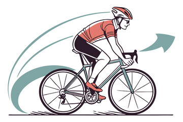 Fototapeta premium Cycling for Health. Road Bike Vector Art Illustrating Fitness Journey