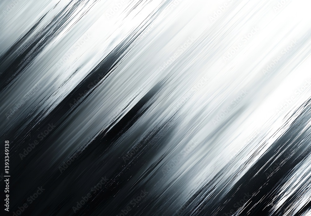 Poster Abstract Silver and Black Streaks Blurred Lines and Motion Modern Design Background Metallic Texture High Contrast Art Simple : Generative AI